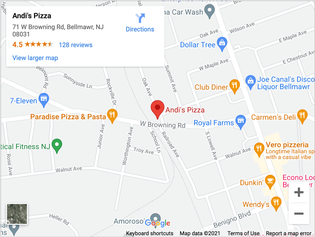 Andi's Pizzeria and Restaurant 71 West Browning Rd, Bellmawr, NJ 08031